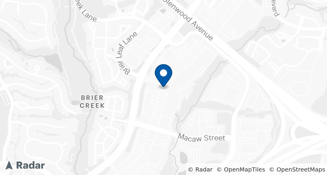 Map of Dairy Queen Location:: Brier Creek Commons, Raleigh, NC, 27617-7327